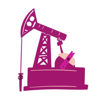 Petrol pompası minimalist tarzda izole edilmiş. Vektör illüstrasyonu.