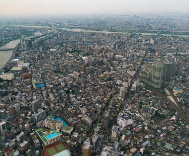 Şehir merkezinin yukarıdan görünüşü.