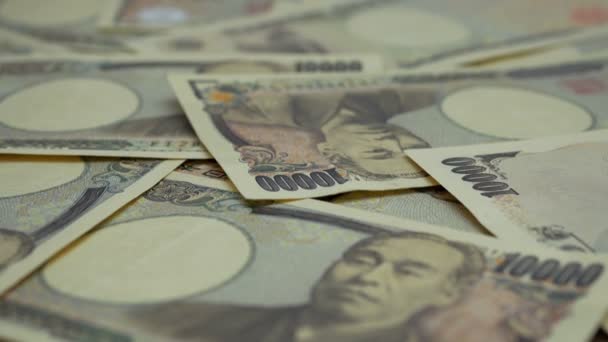 10000円日本の銀行券のドリーフォワード — ストック動画