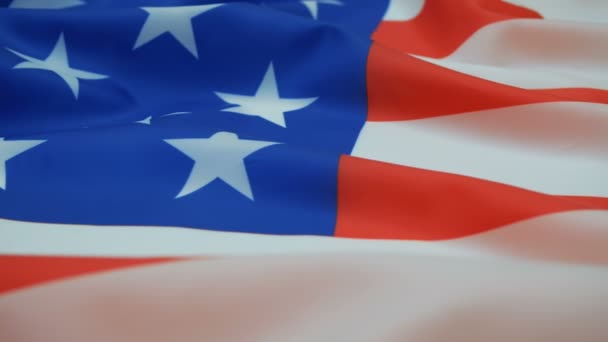 Κοντινό Πλάνο Της Σημαίας Των Ηνωμένων Πολιτειών Dolly Shot — Αρχείο Βίντεο