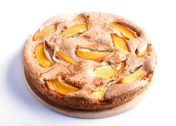 Süße Persimmon Pie Isoliert Auf Weißem Hintergrund Nahaufnahme — Stockfoto