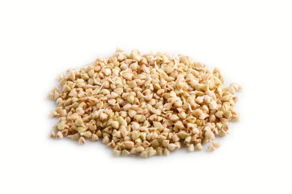 Heap Germinated Buckwheat Isolated White Background Side View Close — Stock Photo, Image