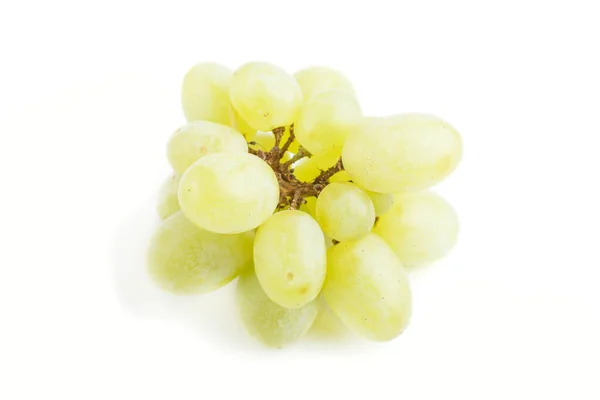 Zielone Winogrona Izolowane Białym Tle Widok Boku Zbliżenie — Zdjęcie stockowe