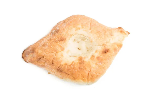Свіжий Хліб Чіабата Ізольований Білому Тлі Вид Зверху Крупним Планом — стокове фото