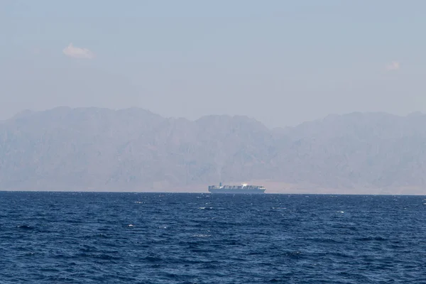 Pobřeží Rudého Moře Hory Pozadí Egypt Sinajský Poloostrov Dahab — Stock fotografie