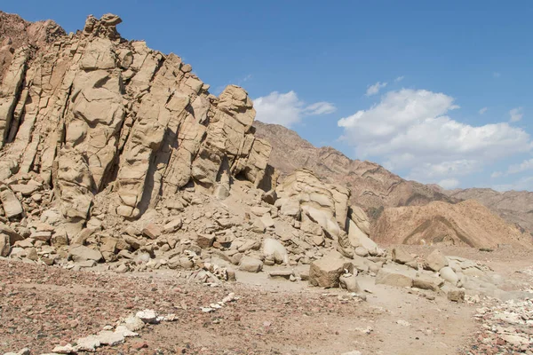 Rote Berge Felsen Und Blauer Himmel Ägypten Sinai Halbinsel Dahab — Stockfoto