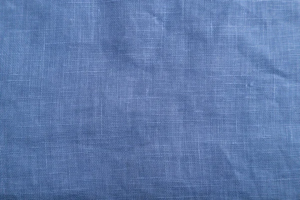 Fragmento Tejido Liso Lino Azul Vista Superior Plano Fondo Textil — Foto de Stock