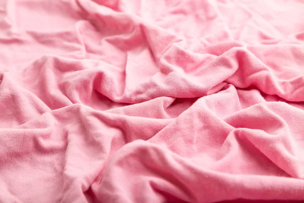 Fragment Pink Cotton Tissue Side View Natural Textile Background Texture — Stock Photo, Image