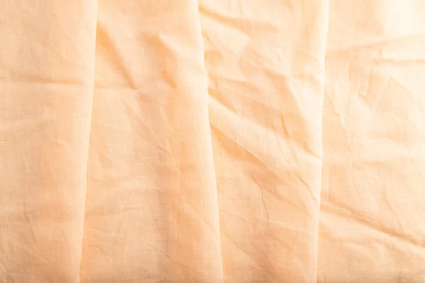 Fragment Pomarańczowej Tkanki Lnianej Widok Góry Naturalne Tło Tekstylne Tekstura — Zdjęcie stockowe