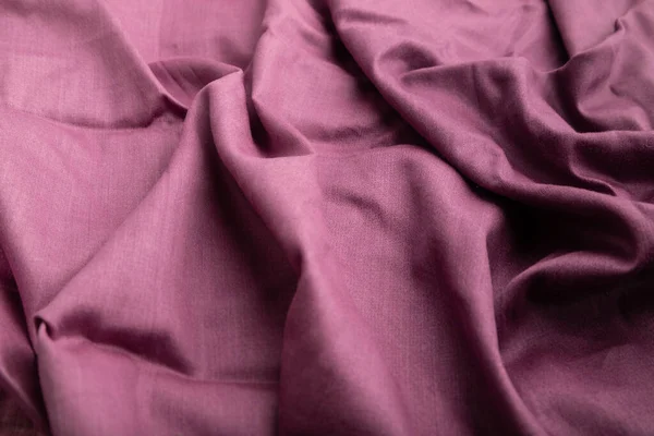 Fragment Cotton Purple Tissue Side View Natural Textile Background Texture — Stock Photo, Image