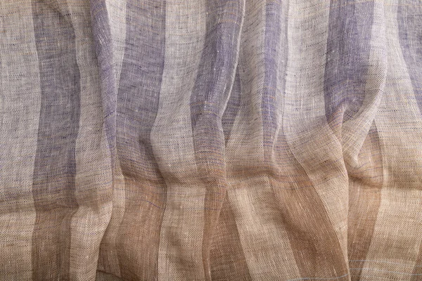 Fragmento Tejido Lino Marrón Violeta Vista Superior Fondo Textil Natural — Foto de Stock