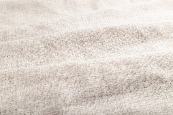 Beyaz Keten Doku Parçası Yan Görünüş Doğal Tekstil Arka Plan — Stok fotoğraf