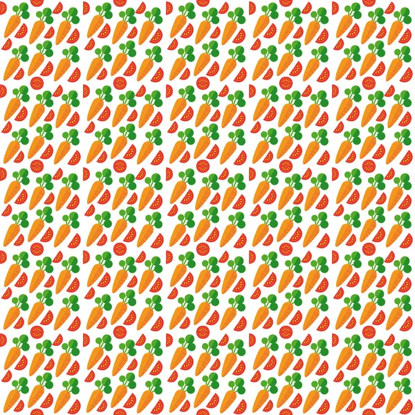 Vector vegetables seamless pattern  in flat style on white — Stock Vector