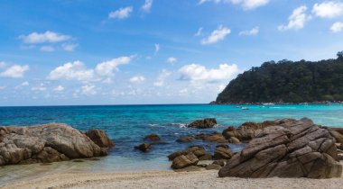 mavi deniz mercan resifleri ile 