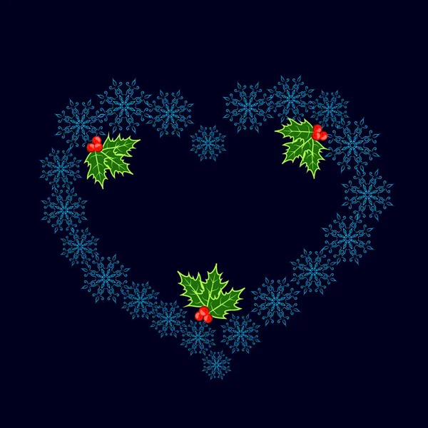 kar taneleri mavi kalp