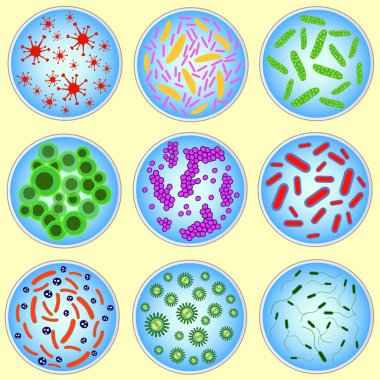renkli bakterilerin stilize görüntü