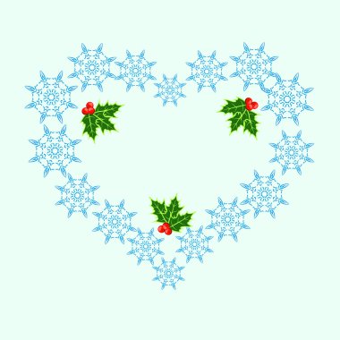 kar taneleri beyaz kalp