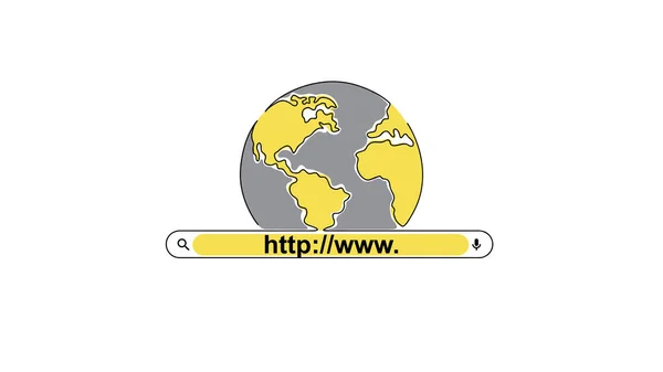 World Wide Web Day August Simple Planet Search Minimalist Web — Archivo Imágenes Vectoriales