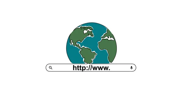 Giornata Mondiale Del Web Agosto Pianeta Semplice Ricerca Banner Web — Vettoriale Stock