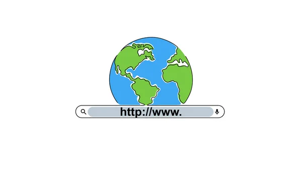 World Wide Web Day Augustus Eenvoudige Planeet Zoeken Minimalistische Web — Stockvector