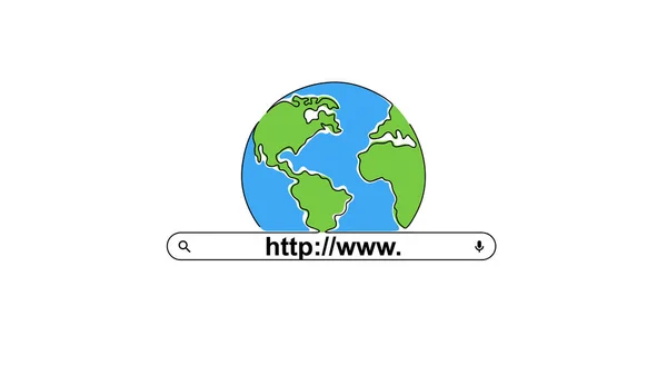 World Wide Web Day Augustus Eenvoudige Planeet Zoeken Minimalistische Web — Stockvector