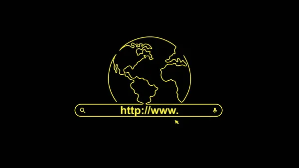 World Wide Web Day August Simple Planet Search Minimalist Web — Vector de stock