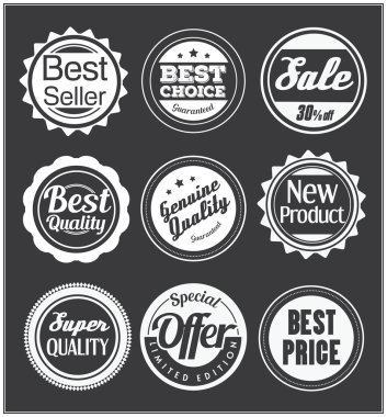 retro rozetleri kümesi.