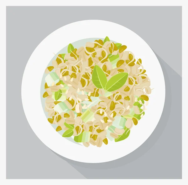 Soya filizi salatası — Stok Vektör