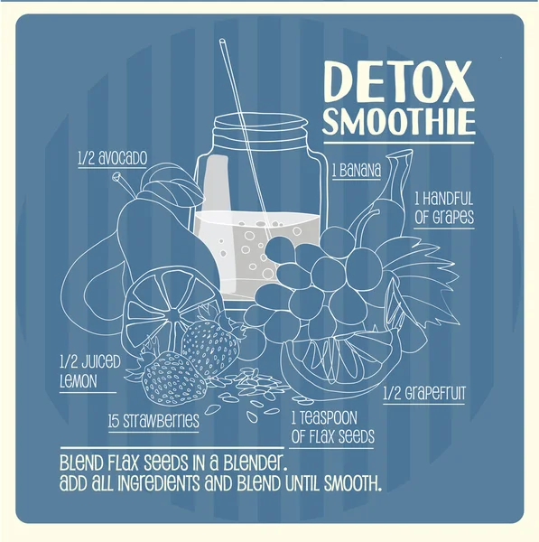 Detox fruktsmoothie. — Stock vektor