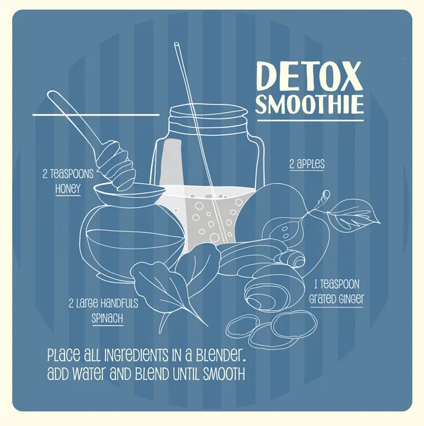 Detox smoothie recept — Stock Vector