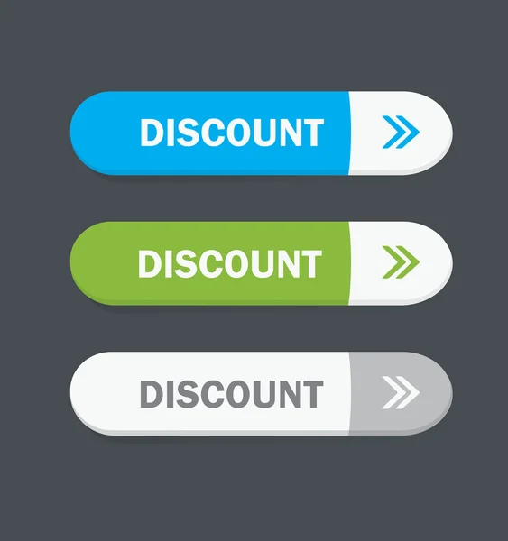 Set of vector web interface buttons. Discount. — Stock Vector