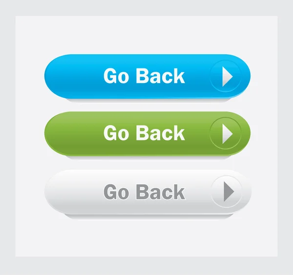 Uppsättning vektor web interface knappar. Gå tillbaka. — Stock vektor