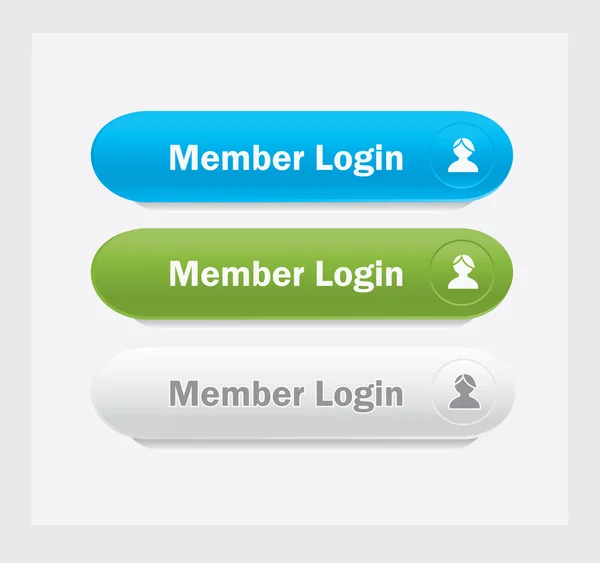 회원 로그인 벡터 버튼. — 스톡 벡터