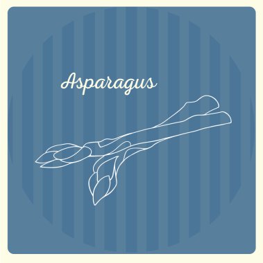 Asparagus.Vector hat illüstrasyon. Kroki, doodle. 