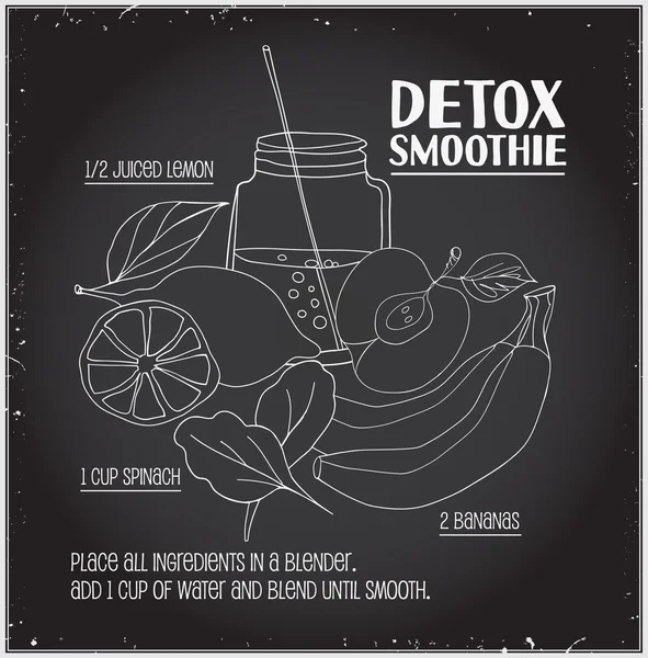 Detox Smoothie Rezept. — Stockvektor
