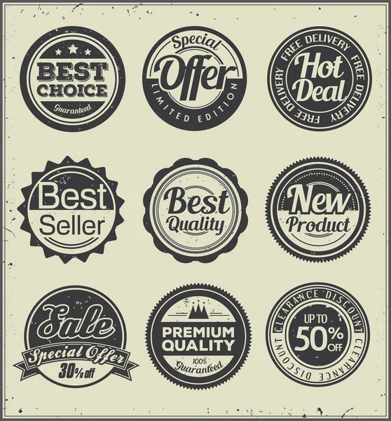 Set of vintage badges — Stock Vector