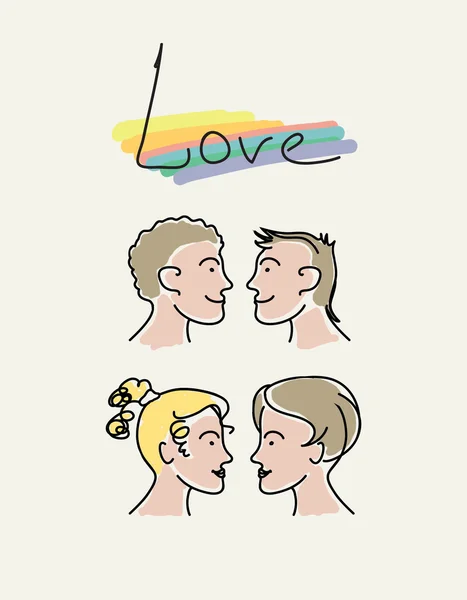 Parejas gays . — Archivo Imágenes Vectoriales