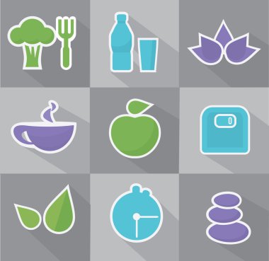 sağlıklı yaşam Icons set
