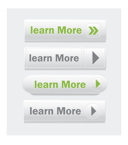 Lär dig mer vektor web knapparna in. — Stock vektor