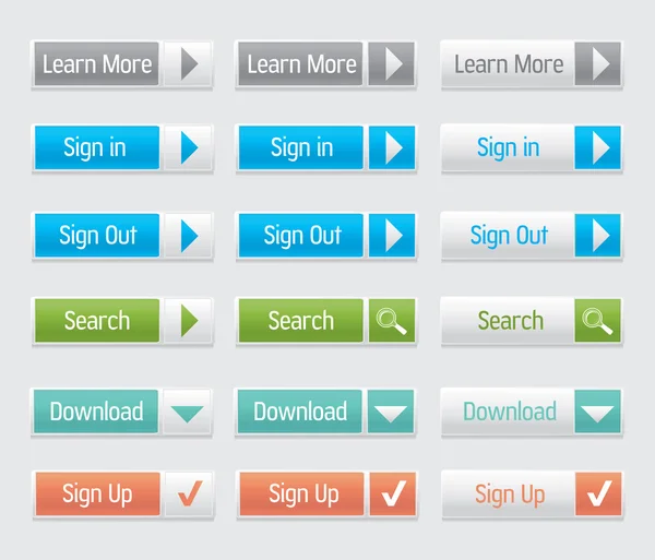 Web Düğmeleri. — Stok Vektör