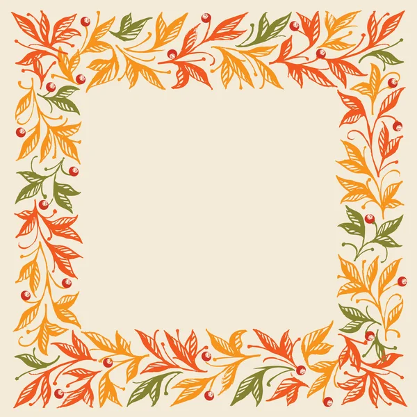 Cadre floral d'automne — Image vectorielle