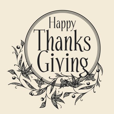 Mutlu teşekkür vermek. Vektör görüntü.