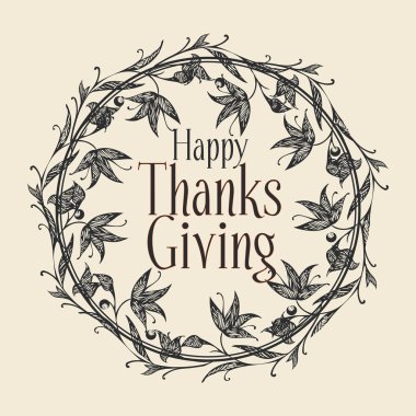 Mutlu teşekkür vermek. Vektör görüntü.