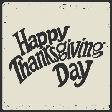 Mutlu Şükran günü. Vektör el yazı yazılı.