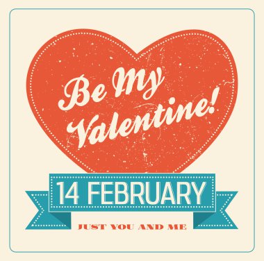Saint Valentine's day. Tebrik kartı. Retro tarzı.