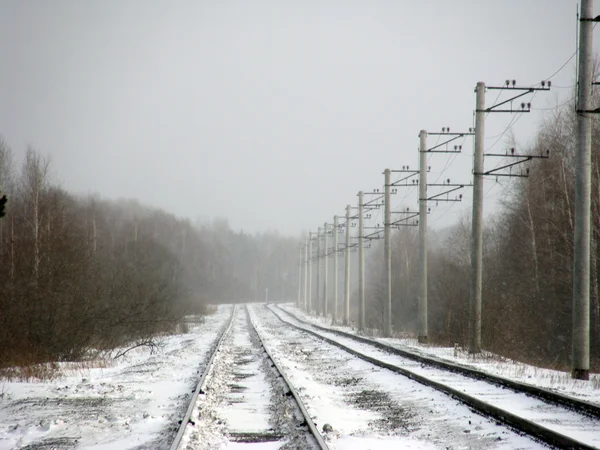 Obraz zimy kolejowej — Zdjęcie stockowe