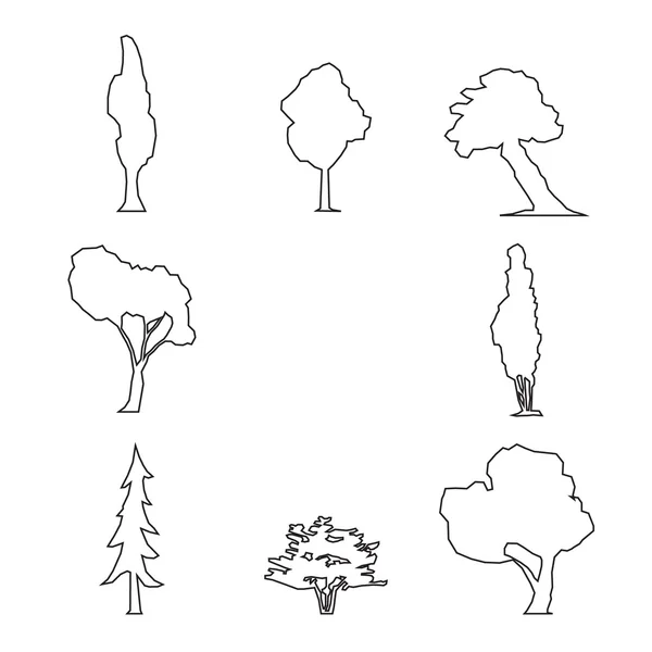 Jeu de contours bois — Image vectorielle