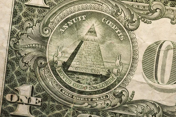 Szczegóły Banknotów Jednym Amerykańskim Dolarze Wysokiej Jakości Zdjęcie — Zdjęcie stockowe