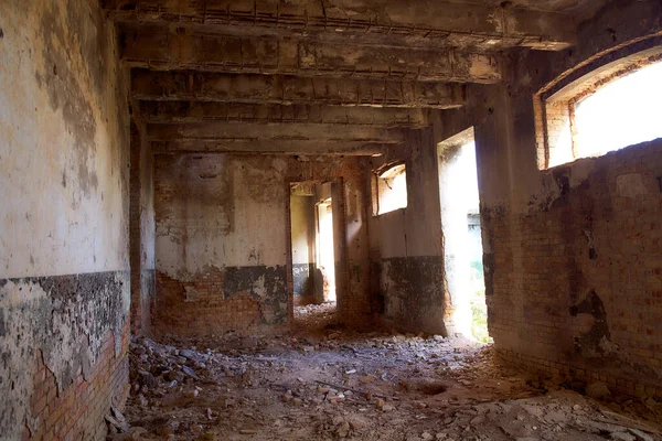 Old interior abandoned building of former meat mill Stock Image