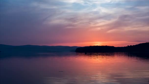 Timelapse Sunset Lake — Vídeo de stock